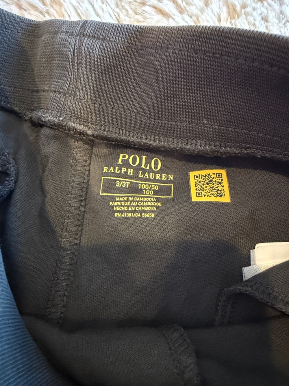 Polo Ralph Lauren Boys Dark Gray Drawstring Joggers with Navy Blue Pony 3t - Picture 2 of 7